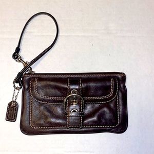 Coach Dark Chocolate Brown Wristlet